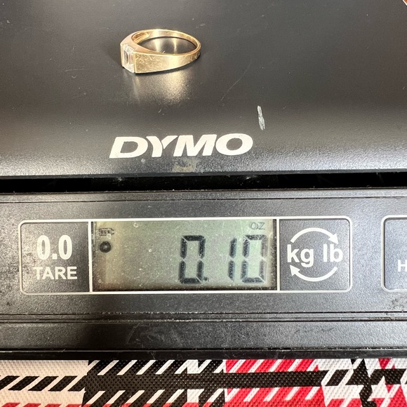 vintage 14K gold CZ mens ring - Picture 15 of 16